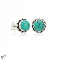 Silver and turquoise - Phebe mini earrings