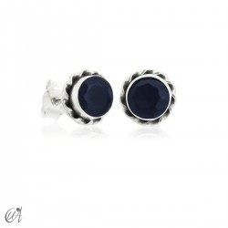 Silver and sapphire - Phebe mini earrings