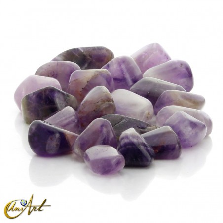 Banded amethyst tumbled stones - 200 grs.