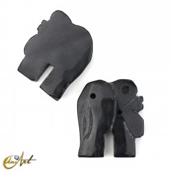 Elephant with 3 holes - obsidian