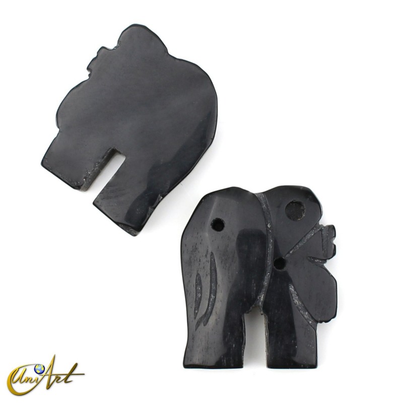 Elephant with 3 holes - obsidian