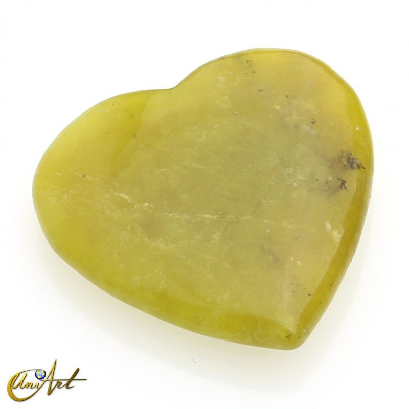 Corazón pequeño de piedras variadas - jade limón