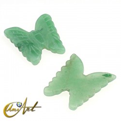 Butterfly on semi-precious stone  - green aventurine