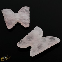Butterfly on semi-precious stone  - rose quartz