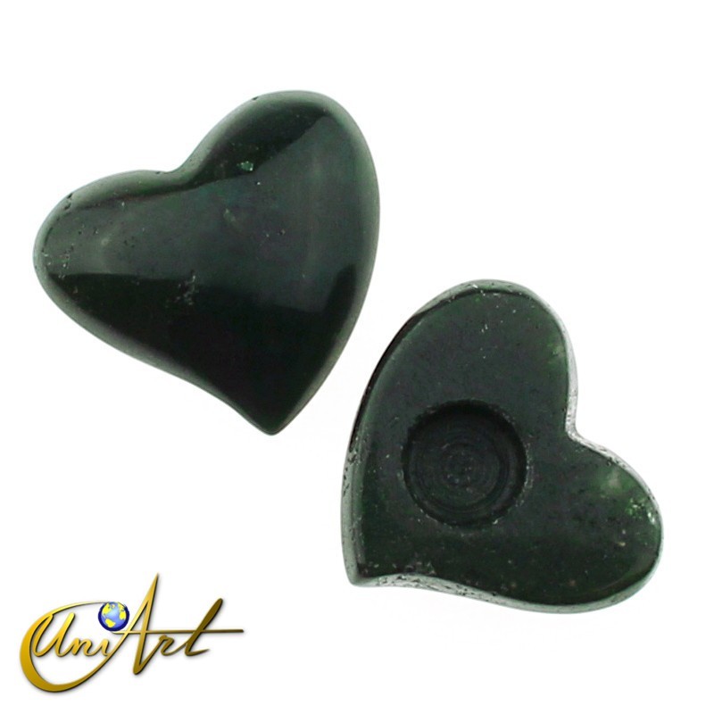 Corazón cabujón de jaspe verde