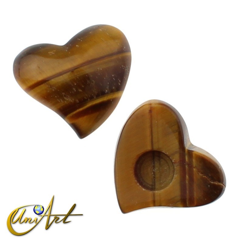 Corazón cabujón de ojo de tigre