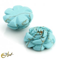 Synthetic turquoise carved rose