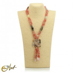 Cherry quartz necklace - model 1