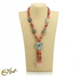 Cherry quartz necklace - model 2