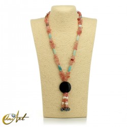 Cherry quartz necklace - model 4