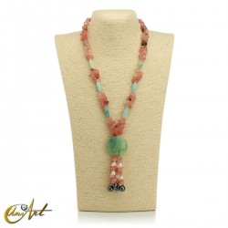 Cherry quartz necklace - model 5