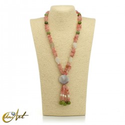 Cherry quartz necklace - model 6
