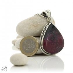 Gothic silver and ruby pendant - model 7