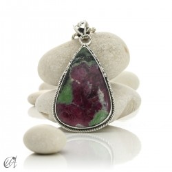 Gothic silver and ruby pendant - model 6