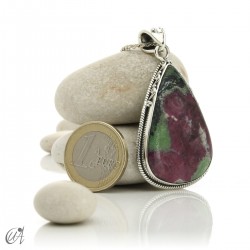Gothic silver and ruby pendant - model 6