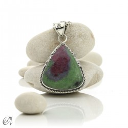 Gothic silver and ruby pendant - model 4