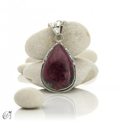 Gothic silver and ruby pendant - model 1