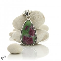 Gothic silver and ruby pendant