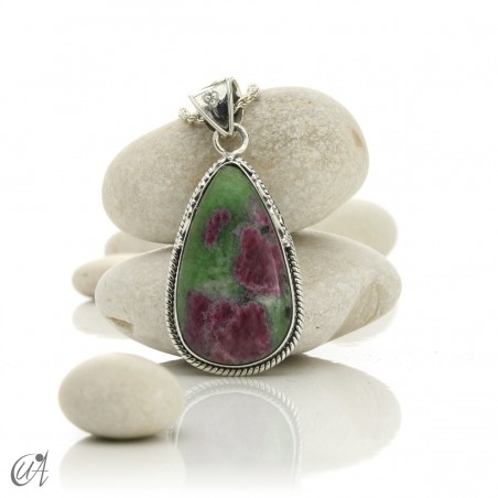 Gothic silver and ruby pendant - model 2