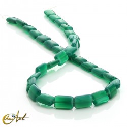 Green agate, rectangular beads