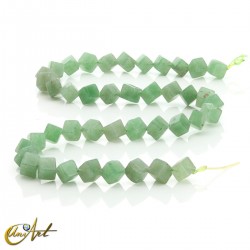 Green aventurine, cube shaped beads 6 mm