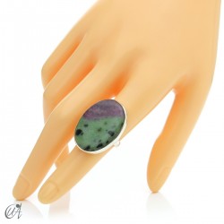 Zoisite ruby and silver ring, size 13 model 2