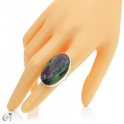 Zoisite ruby and silver ring, size 14 model 2