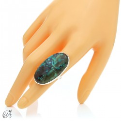 Oval Azurite Ring in Sterling Silver, Size 15 model 2