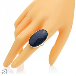 Oval Azurite Ring in Sterling Silver, Size 19 model 1