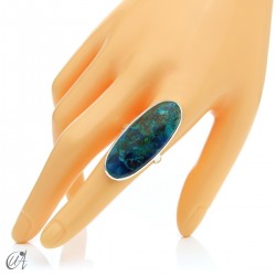 Oval Azurite Ring in Sterling Silver, Size 21 model 2