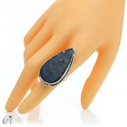 Azurite drop ring and 925 silver