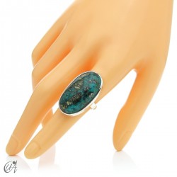 Turquoise ring in sterling silver, size 16 model 1