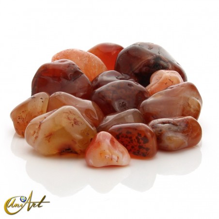 Carnelian tumbled stones in packet of 200 grs