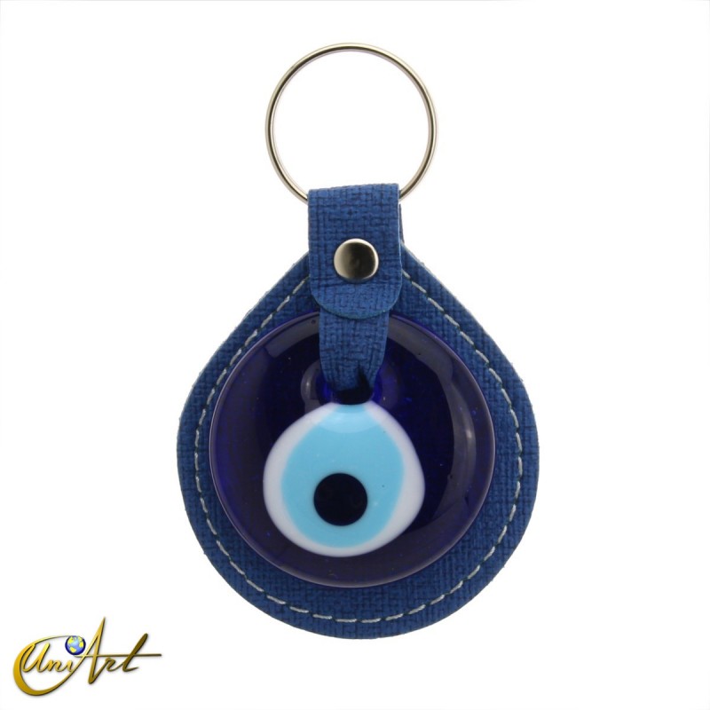 Turkish evil eye keychain against to the evil eye, blue