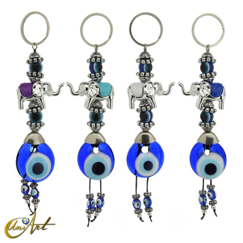 Amuleto Occhio Turco Con Elefante - Portafortuna Da Appendere Per Protezione - Foto 12