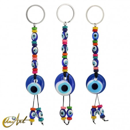 Turkish evil eye amulet colorful keychain