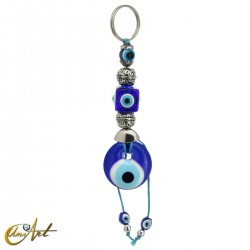 Keychain turkish evil eye amulet, cube model.
