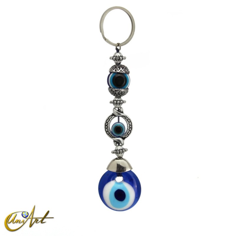 Keychain turkish evil eye amulet, sphere model.