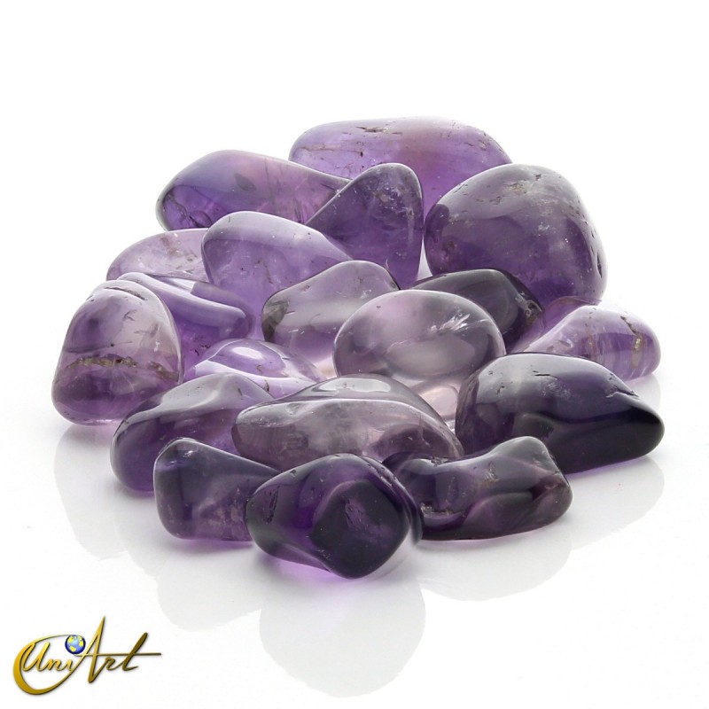 Amethyst tumbled stones in packet of 200 grs