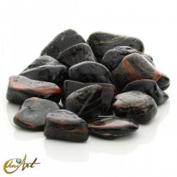 Black tourmaline with hematite - tumbled stones bag 200 grams