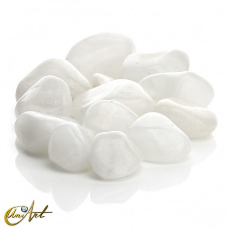 White quartz tumbled stones in packet of 200 grs