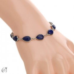 Silver bracelet and teardrop-cut stones - lapislázuli