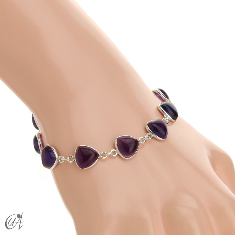 Silver bracelet and gems, threshing -  amethyst
