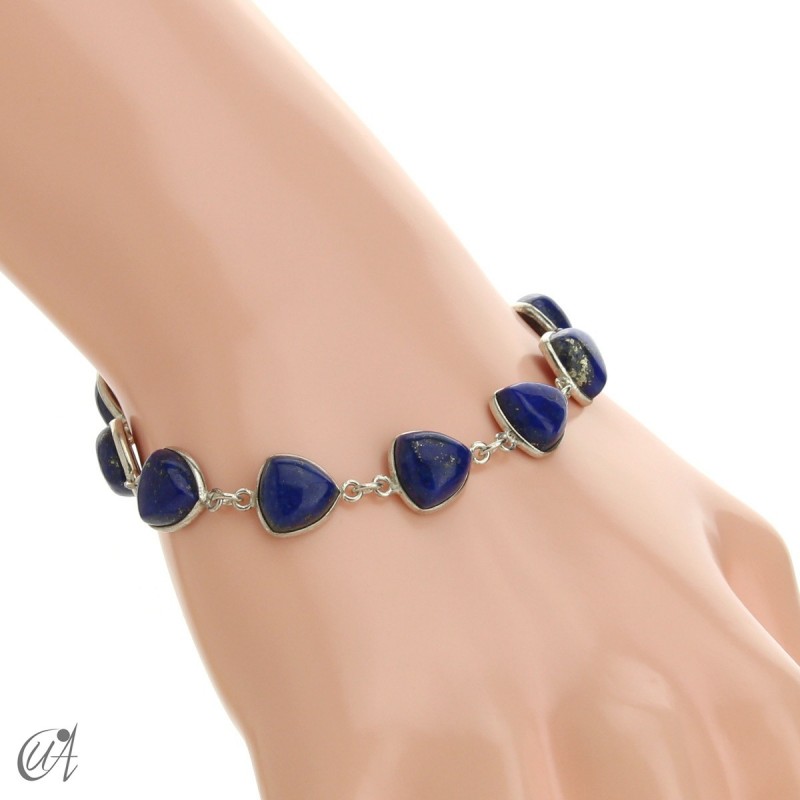 Silver bracelet and gems, threshing -  lapis lazuli