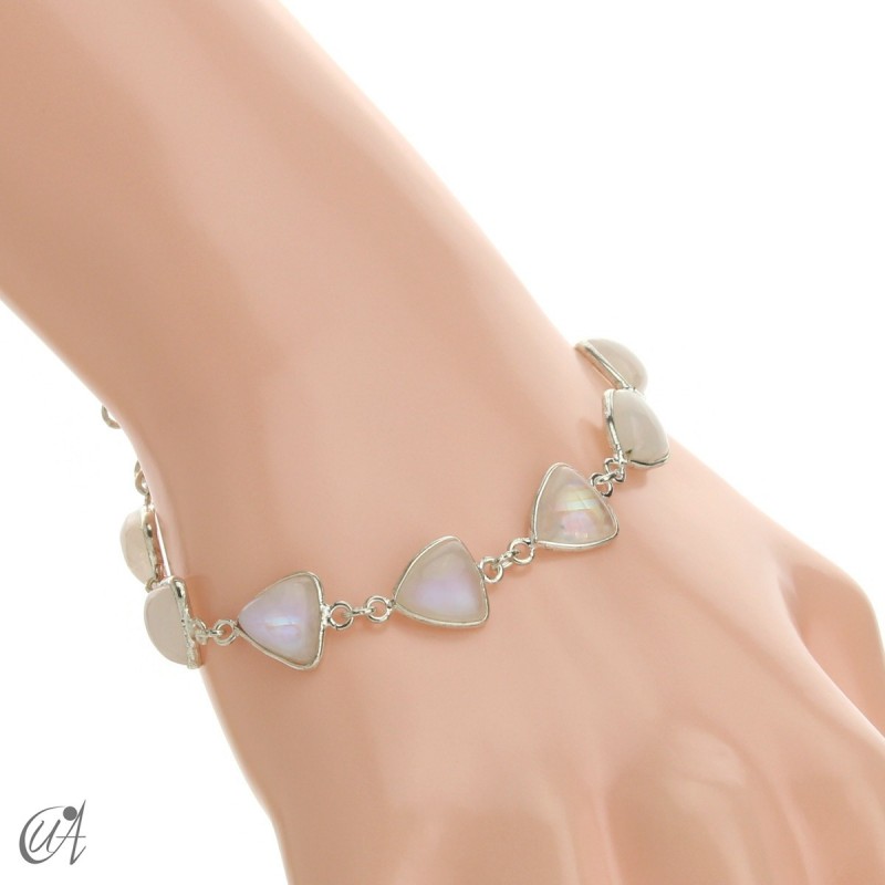 Silver bracelet and gems, threshing -  moonstone