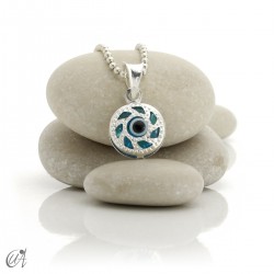 Turkish evil eye charm made of glass and 925 silver - round