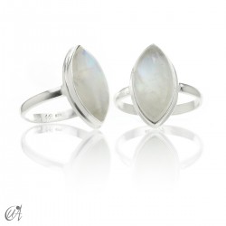 Classic marquise ring in 925 silver and moonstone