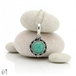 Natural amazonite stone and sterling silver Iara pendant