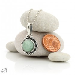 Natural amazonite stone and sterling silver Iara pendant