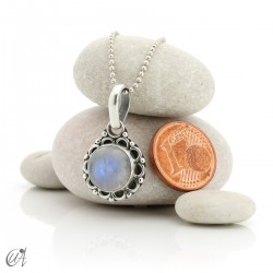 Natural moonstone and sterling silver Iara pendant